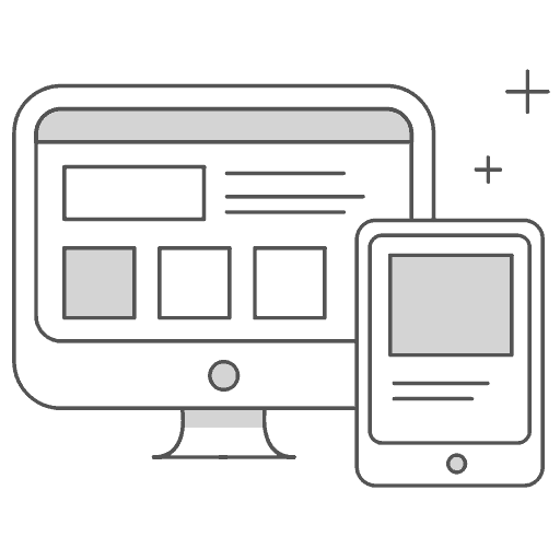 icon of monitor and tablet representing responsive website design