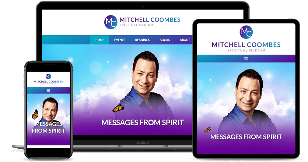 Mitchell Coombes website mockup on multi-devices